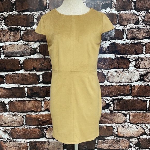 Kensie Dress Microsuede Sheath Tan Khaki Medium - Picture 4 of 15